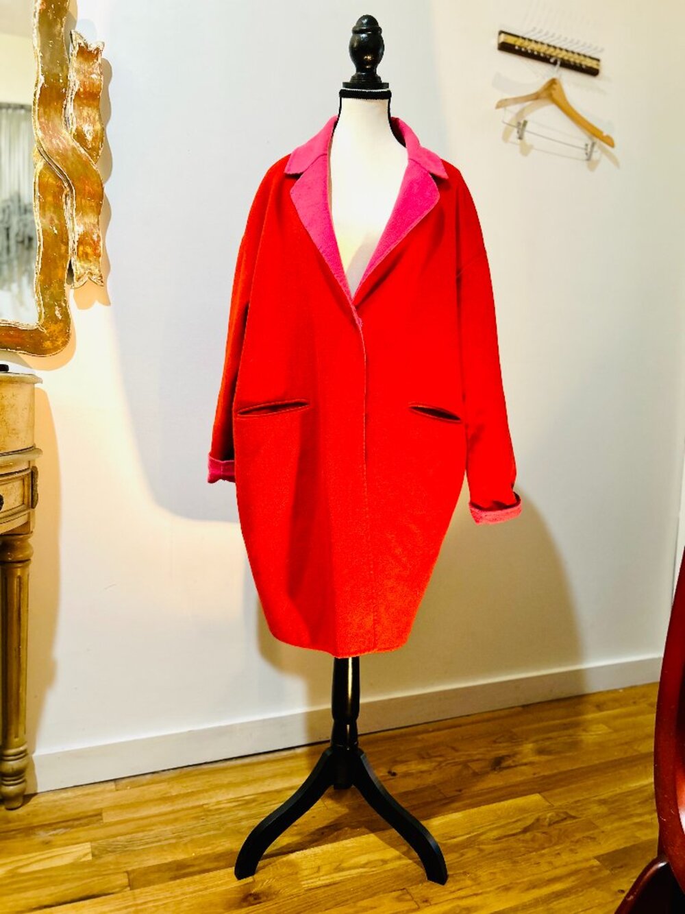 Kate Spade Red & Pink Colorblock Wool Blend Coat – Medium